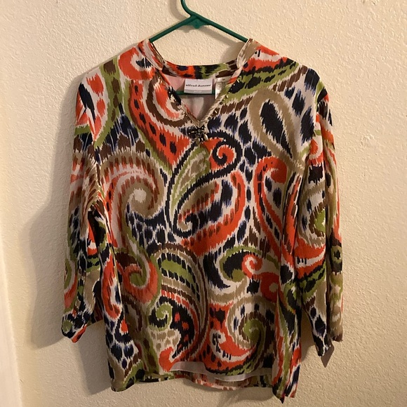 Alfred Dunner Tops - EUC Alfred Dunner multicolor blouse 12p